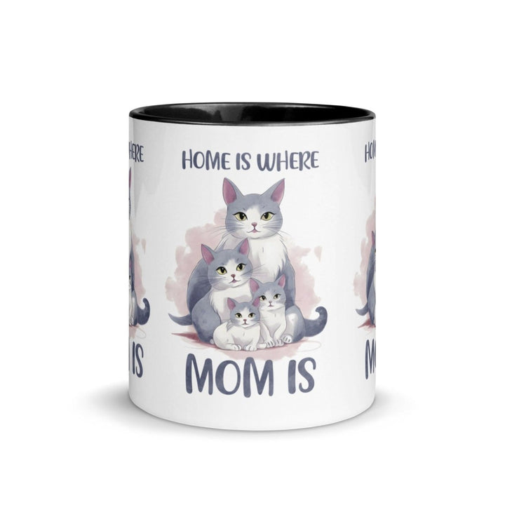 Home Is Where Mom Colorful Print Mug - Black - 11 oz - ArtyKoala