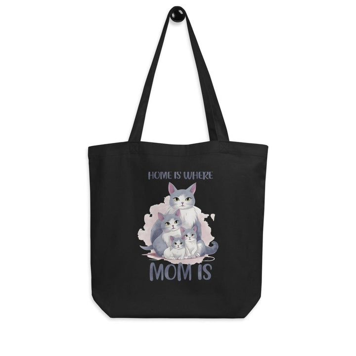 Home Is Where Mom Custom Tote Bag - Black - ArtyKoala