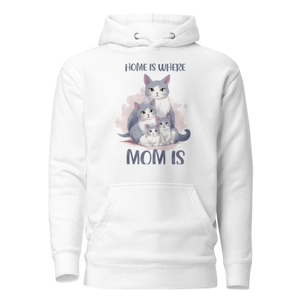 Home Is Where Mom Graphic Hoodie - White - S - ArtyKoala