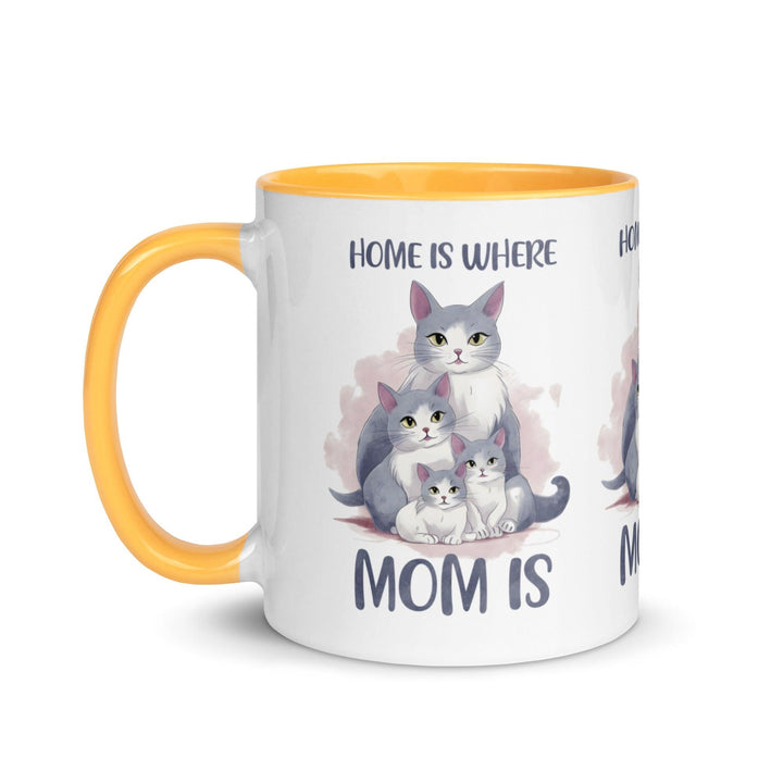 Home Is Where Mom Is Mug with Color Inside - ArtyKoala