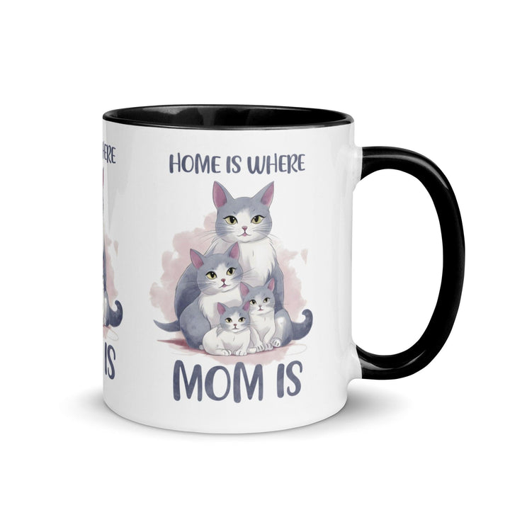 Home Is Where Mom Is Mug with Color Inside - Black / 11 oz - ArtyKoala