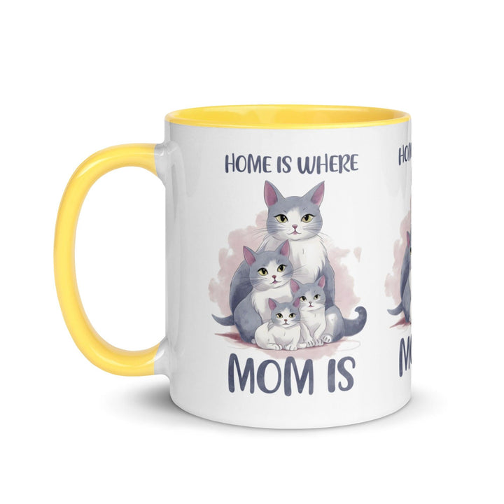 Home Is Where Mom Is Mug with Color Inside - ArtyKoala