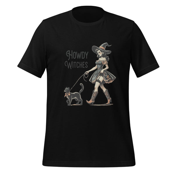 Howdy Witches Halloween Graphic Tee - Black - S - ArtyKoala