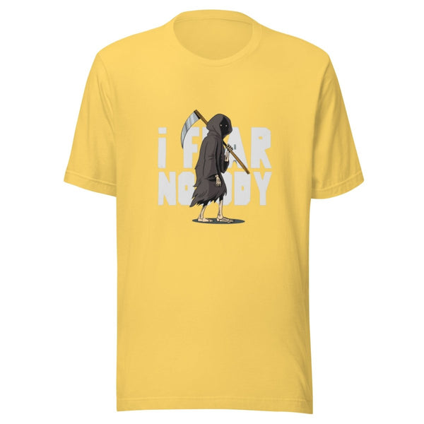 I Fear Nobody Front Graphic Tee - Yellow - S - ArtyKoala