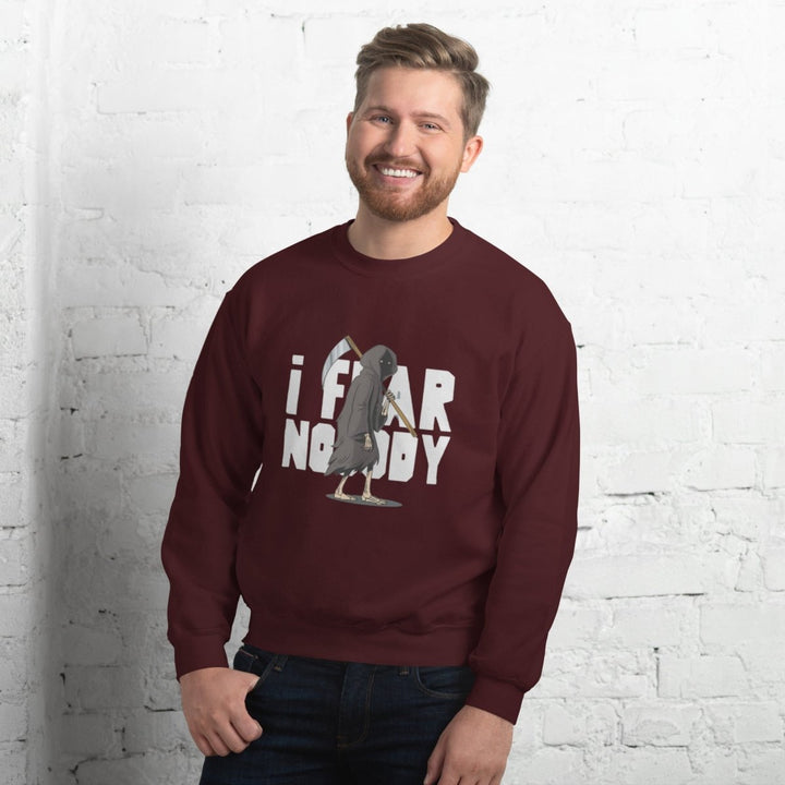 I Fear Nobody Graphic Sweatshirt - Maroon - S - ArtyKoala