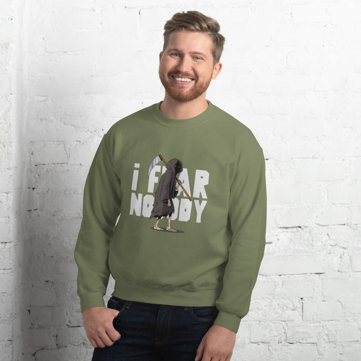 I Fear Nobody Graphic Sweatshirt - Military Green - S - ArtyKoala
