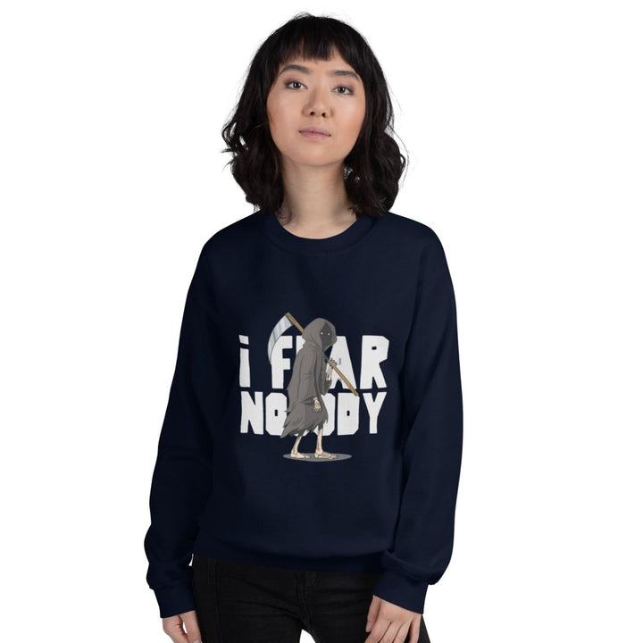I Fear Nobody Graphic Sweatshirt - Navy - S - ArtyKoala
