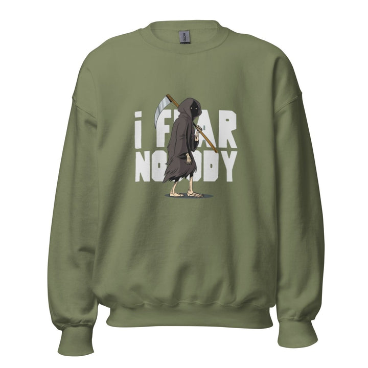I Fear Nobody Graphic Sweatshirt - Military Green - S - ArtyKoala