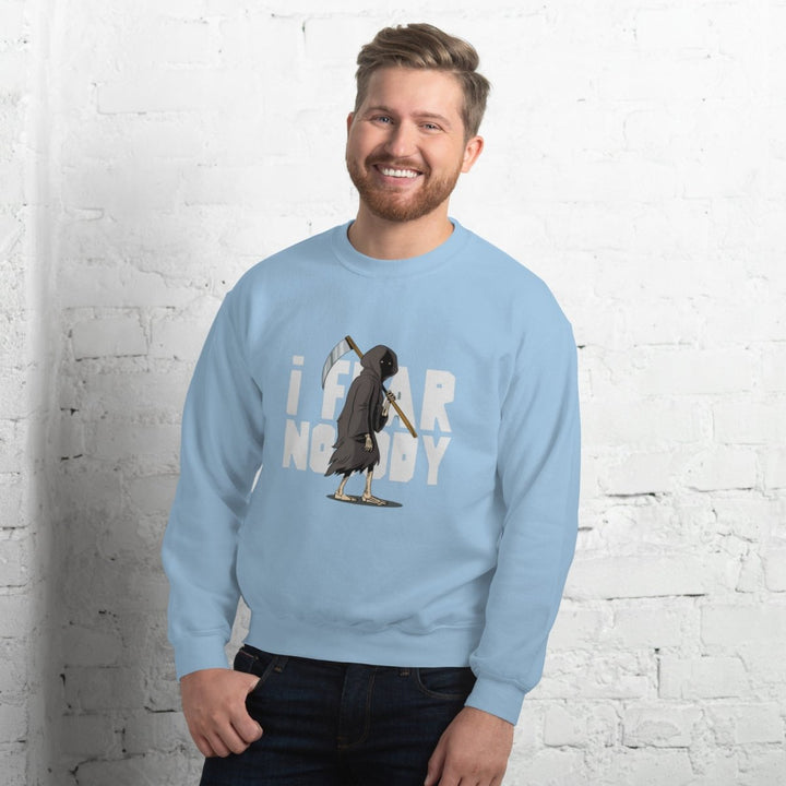 I Fear Nobody Graphic Sweatshirt - Light Blue - S - ArtyKoala