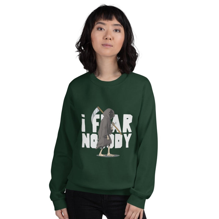 I Fear Nobody Graphic Sweatshirt - Forest Green - S - ArtyKoala