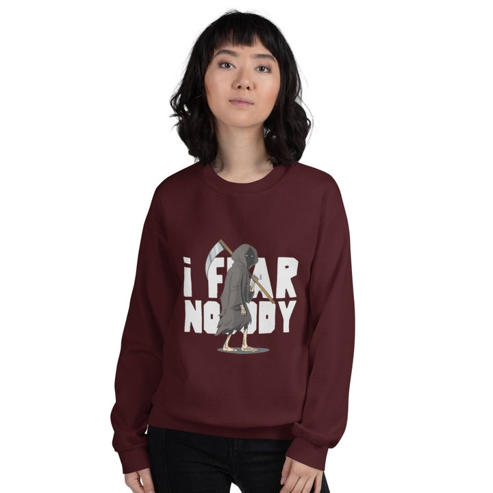 I Fear Nobody Graphic Sweatshirt - Maroon - S - ArtyKoala