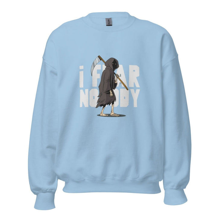I Fear Nobody Graphic Sweatshirt - Light Blue - S - ArtyKoala