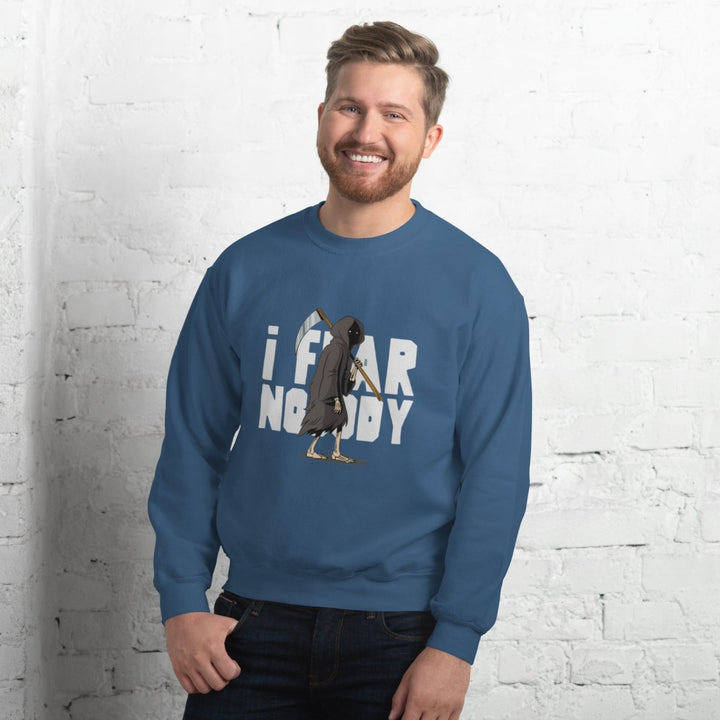 I Fear Nobody Graphic Sweatshirt - Indigo Blue - S - ArtyKoala