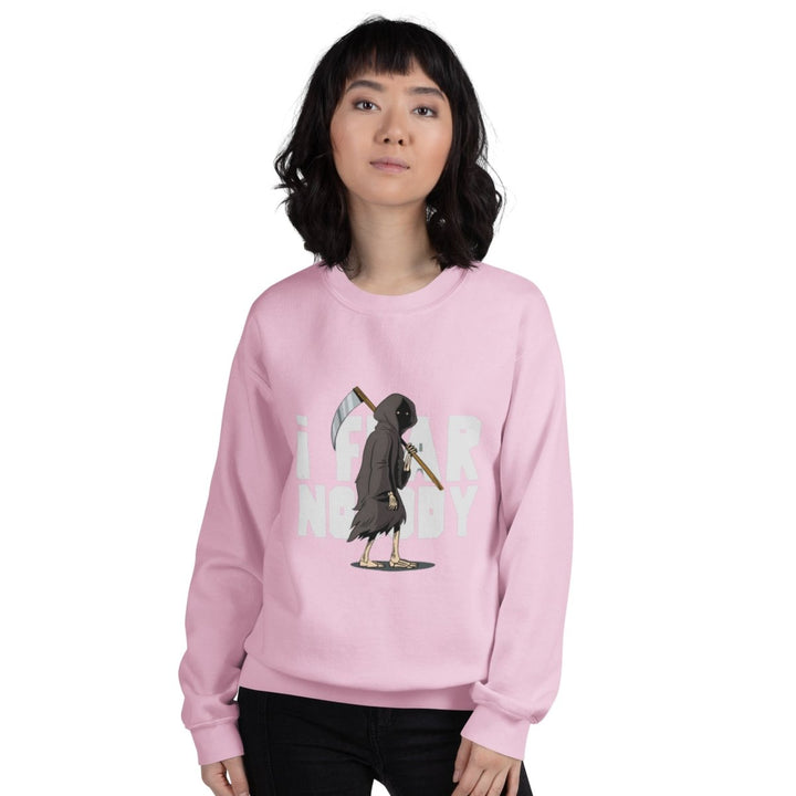 I Fear Nobody Graphic Sweatshirt - Light Pink - S - ArtyKoala