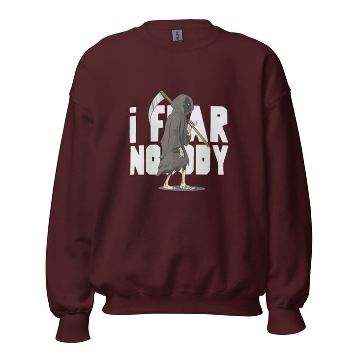I Fear Nobody Graphic Sweatshirt - Maroon - S - ArtyKoala