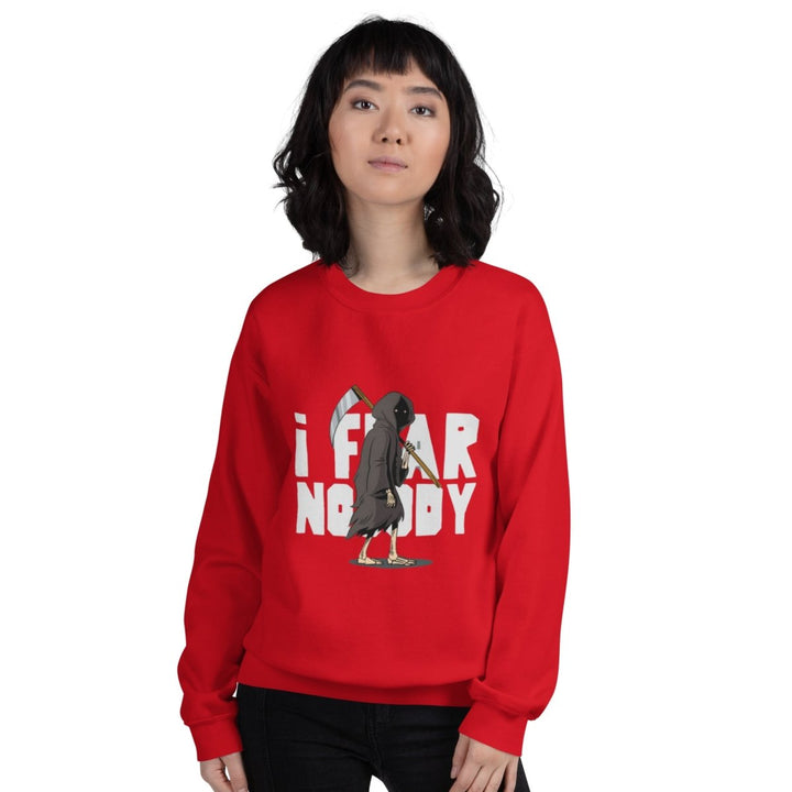 I Fear Nobody Graphic Sweatshirt - Red - S - ArtyKoala