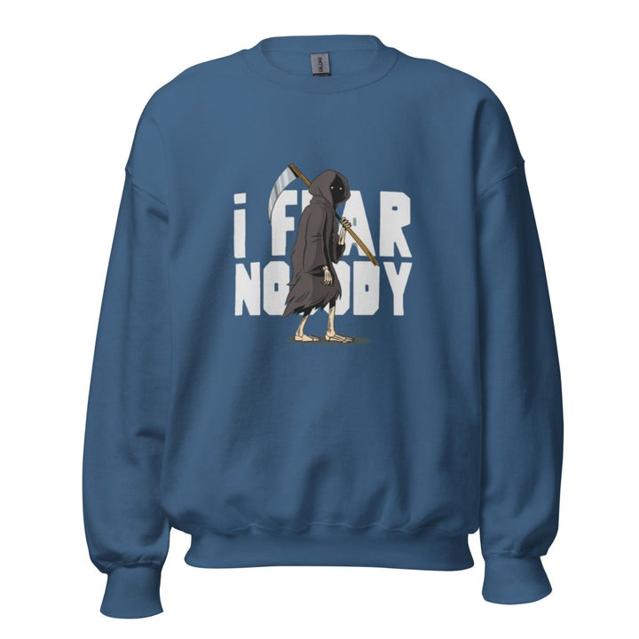 I Fear Nobody Graphic Sweatshirt - Indigo Blue - S - ArtyKoala