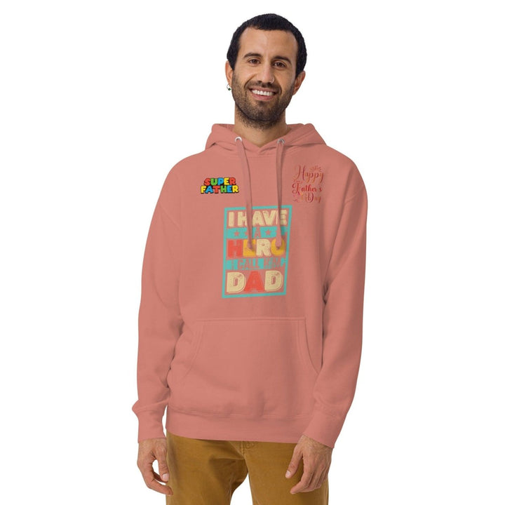 I Have a Hero Dad Graphic Hoodie - Dusty Rose - S - ArtyKoala