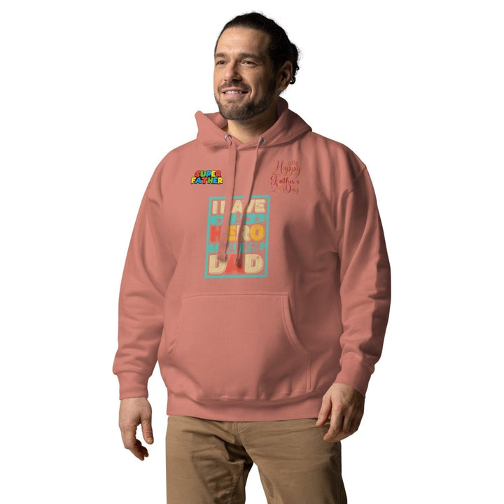 I Have a Hero Dad Graphic Hoodie - Dusty Rose - S - ArtyKoala