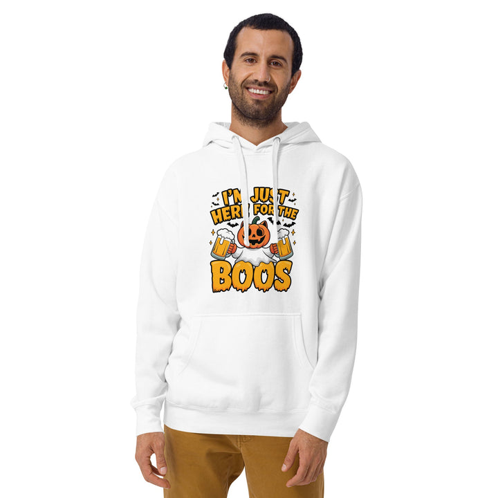 I Just Here for BOO Cotton Unisex Premium Halloween Hoodie - ArtyKoala