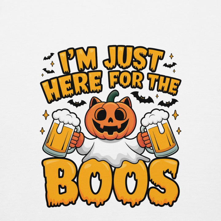 I Just Here for BOO Cotton Unisex Premium Halloween Hoodie - ArtyKoala