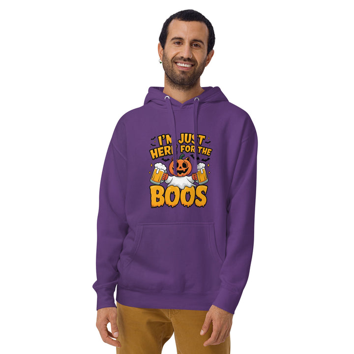 I Just Here for BOO Cotton Unisex Premium Halloween Hoodie - ArtyKoala