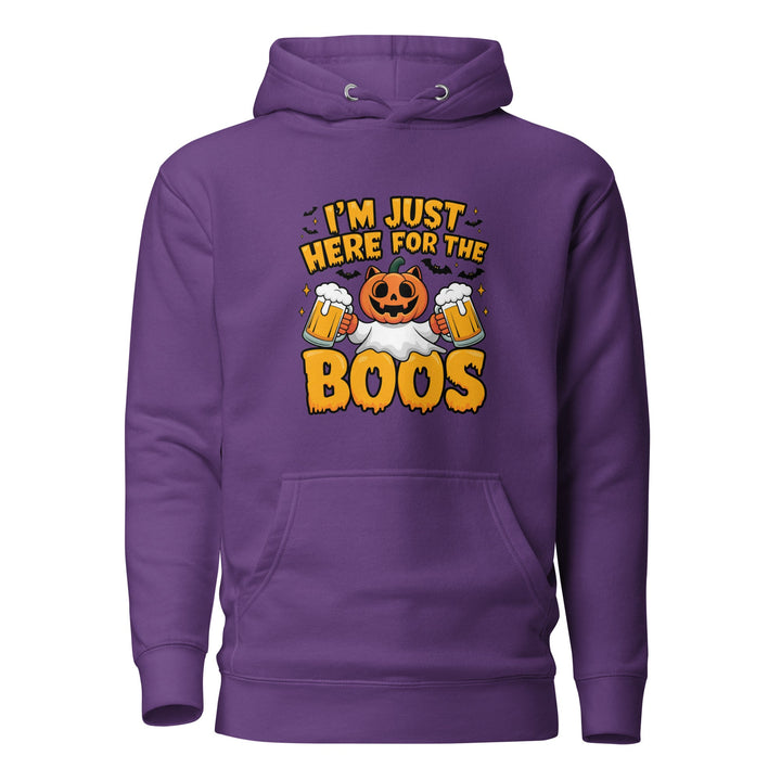 I Just Here for BOO Cotton Unisex Premium Halloween Hoodie - Purple / S - ArtyKoala