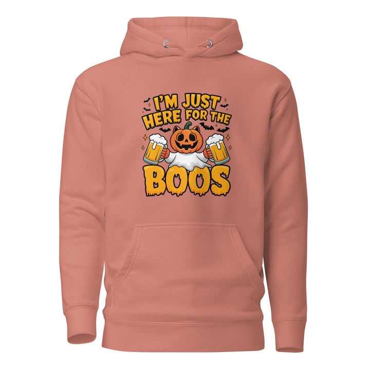 I Just Here for BOO Cotton Unisex Premium Halloween Hoodie - Dusty Rose / S - ArtyKoala