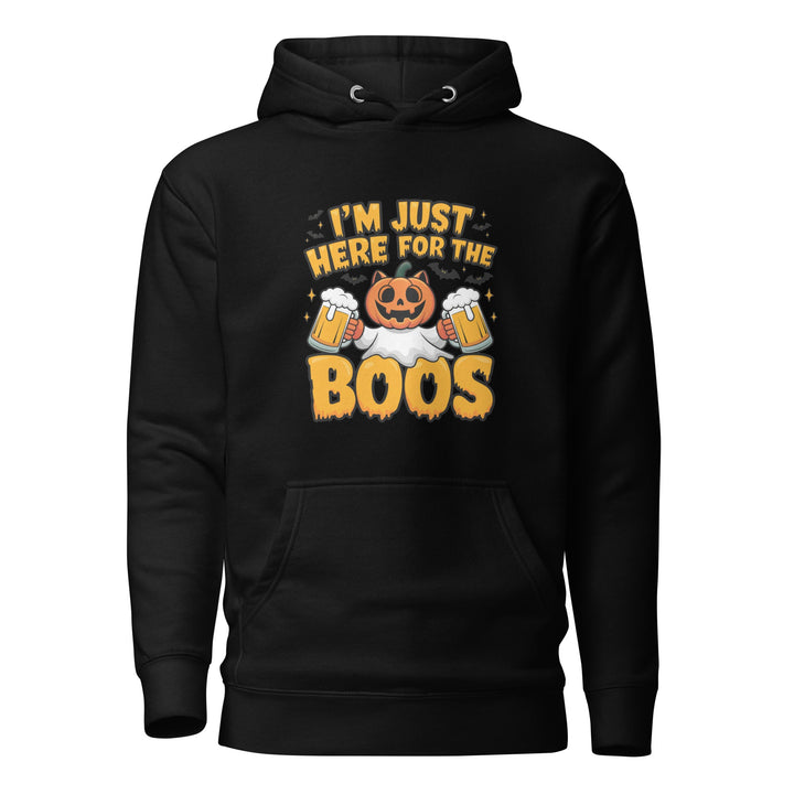 I Just Here for BOO Cotton Unisex Premium Halloween Hoodie - Black / S - ArtyKoala