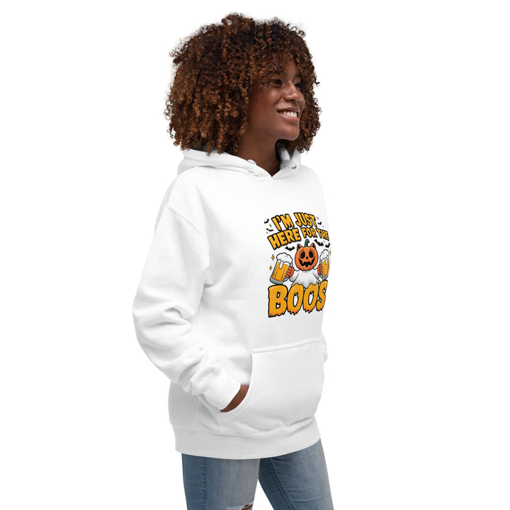 I Just Here for BOO Cotton Unisex Premium Halloween Hoodie - ArtyKoala