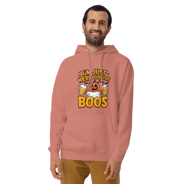 I Just Here for BOO Cotton Unisex Premium Halloween Hoodie - ArtyKoala