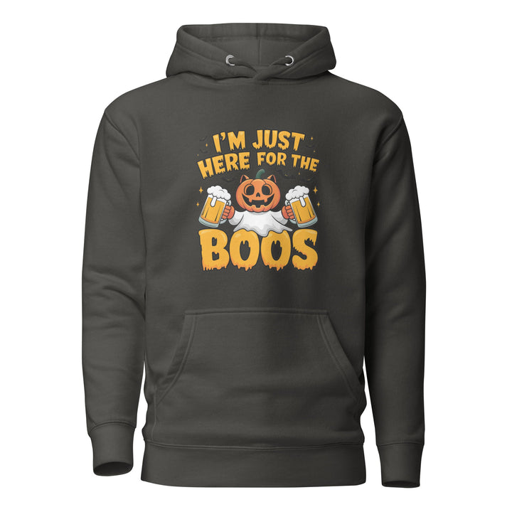 I Just Here for BOO Cotton Unisex Premium Halloween Hoodie - Vintage Black / S - ArtyKoala