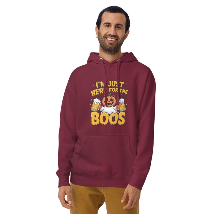 I Just Here for BOO Graphic Hoodie - White - S - ArtyKoala