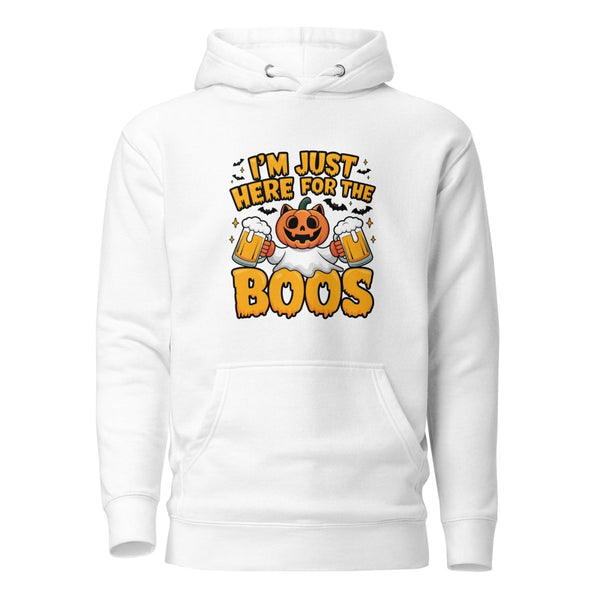I Just Here for BOO Graphic Hoodie - White - S - ArtyKoala