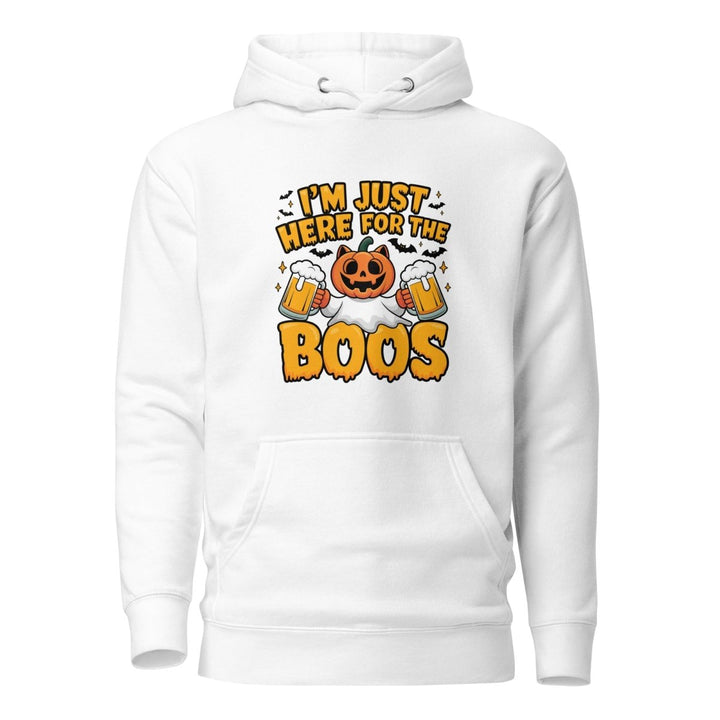 I Just Here for BOO Graphic Hoodie - White - S - ArtyKoala