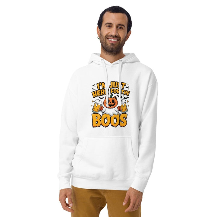 I Just Here for BOO Graphic Hoodie - White - S - ArtyKoala