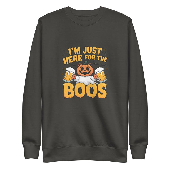 I Just Here for BOO Graphic Sweatshirt - Vintage Black - S - ArtyKoala