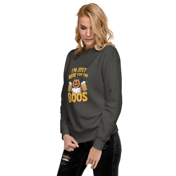 I Just Here for BOO Graphic Sweatshirt - Vintage Black - S - ArtyKoala