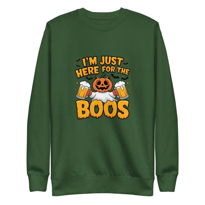 I Just Here for BOO Graphic Sweatshirt - Forest Green - S - ArtyKoala