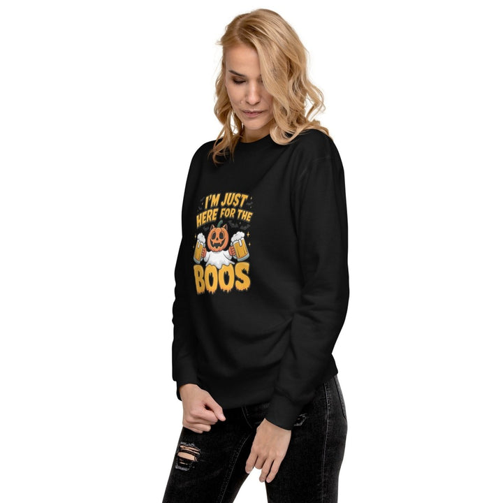 I Just Here for BOO Graphic Sweatshirt - Vintage Black - S - ArtyKoala