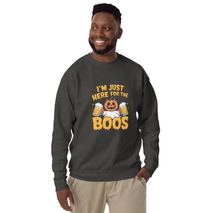 I Just Here for BOO Graphic Sweatshirt - Vintage Black - S - ArtyKoala