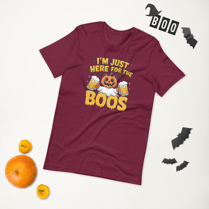 I Just Here for BOO Premium Cotton Unisex Halloween T-shirt - ArtyKoala