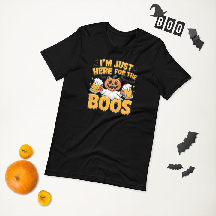 I Just Here for BOO Premium Cotton Unisex Halloween T-shirt - ArtyKoala