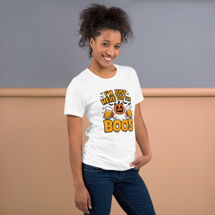 I Just Here for BOO Premium Cotton Unisex Halloween T-shirt - ArtyKoala