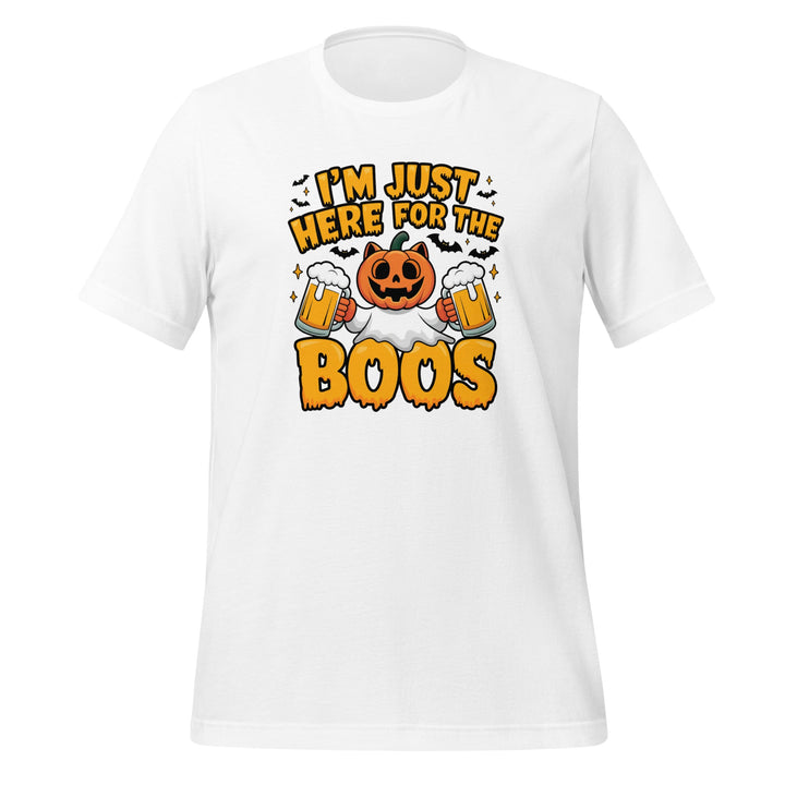 I Just Here for BOO Premium Cotton Unisex Halloween T-shirt - White / S - ArtyKoala