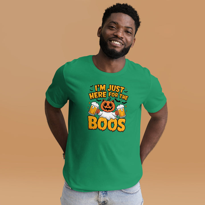 I Just Here for BOO Premium Cotton Unisex Halloween T-shirt - ArtyKoala