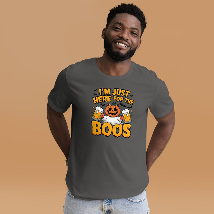 I Just Here for BOO Premium Cotton Unisex Halloween T-shirt - ArtyKoala