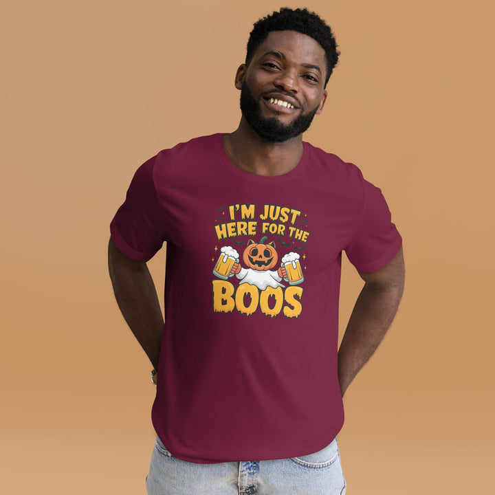 I Just Here for BOO Premium Cotton Unisex Halloween T-shirt - ArtyKoala