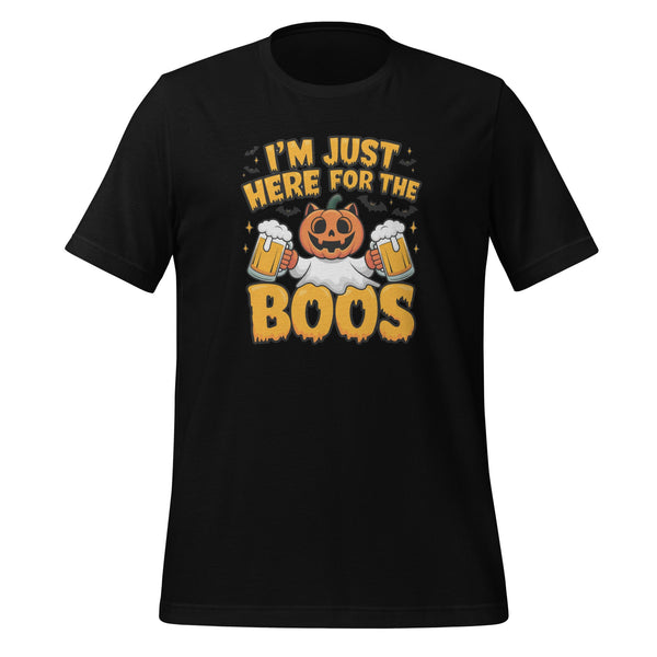 I Just Here for BOO Premium Cotton Unisex Halloween T-shirt - Black / S - ArtyKoala