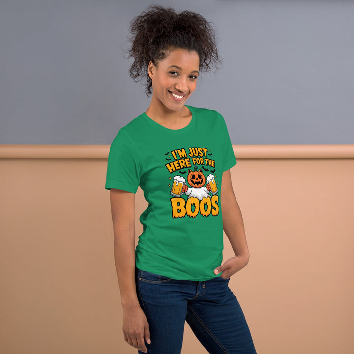 I Just Here for BOO Premium Cotton Unisex Halloween T-shirt - ArtyKoala